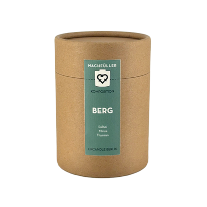 UpCandle Refill Berg in brauner Kraftpapier-Pappröhre mit Etikett, Kategorie Focus