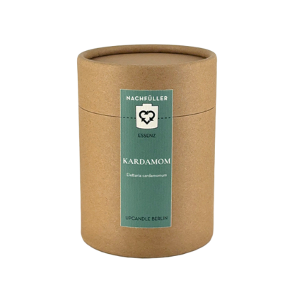 UpCandle Refill Kardamom in brauner Kraftpapier-Pappröhre mit Etikett, Kategorie Focus
