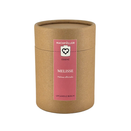 UpCandle Refill Melisse in brauner Kraftpapier-Pappröhre mit Etikett, Kategorie Energy