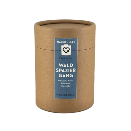 UpCandle Refill Waldspaziergang in brauner Kraftpapier-Pappröhre mit Etikett, Kategorie Relax