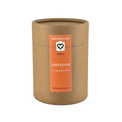 UpCandle Refill Zimtrinde in brauner Kraftpapier-Pappröhre mit Etikett, Kategorie Happiness