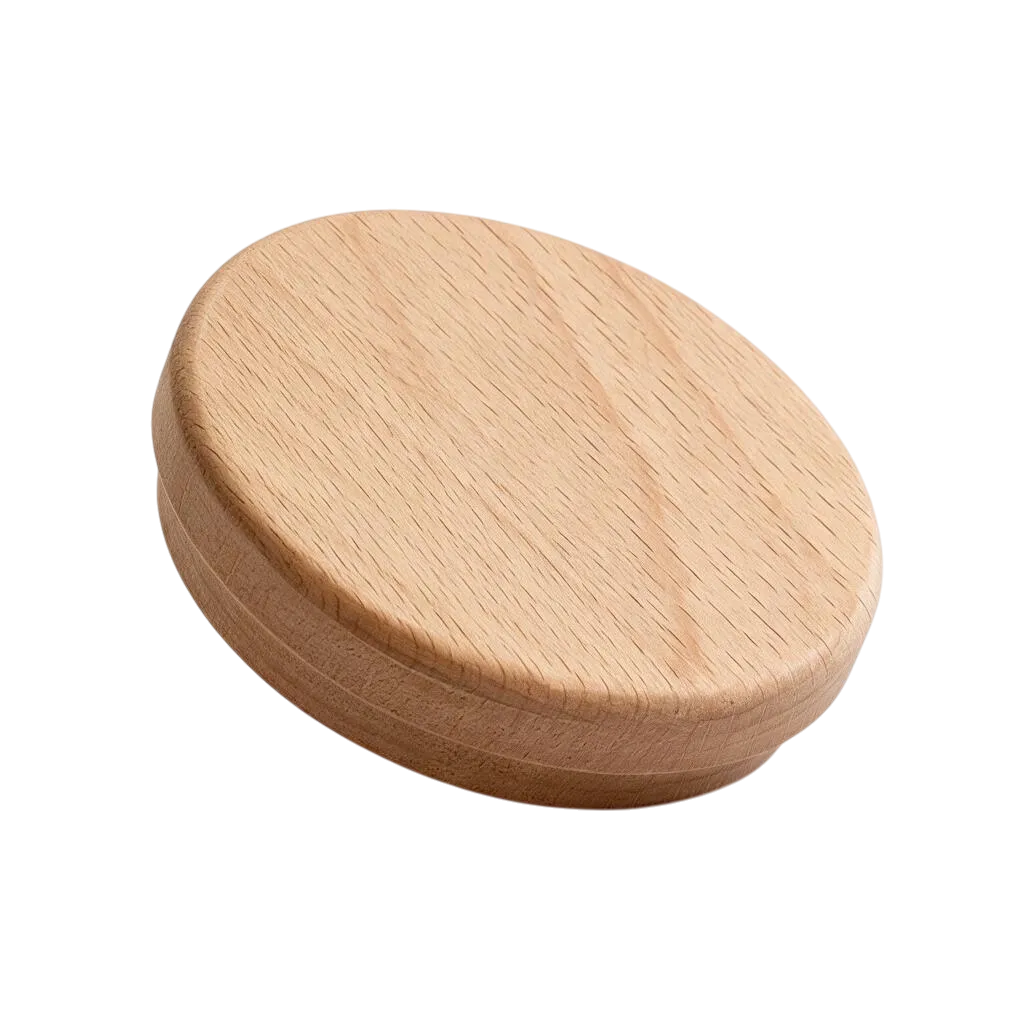 ubehör für Kerzengläser: UpCandle Holzdeckel aus Buchenholz, passend zum Verschließen der Gläser, schützend und dekorativ