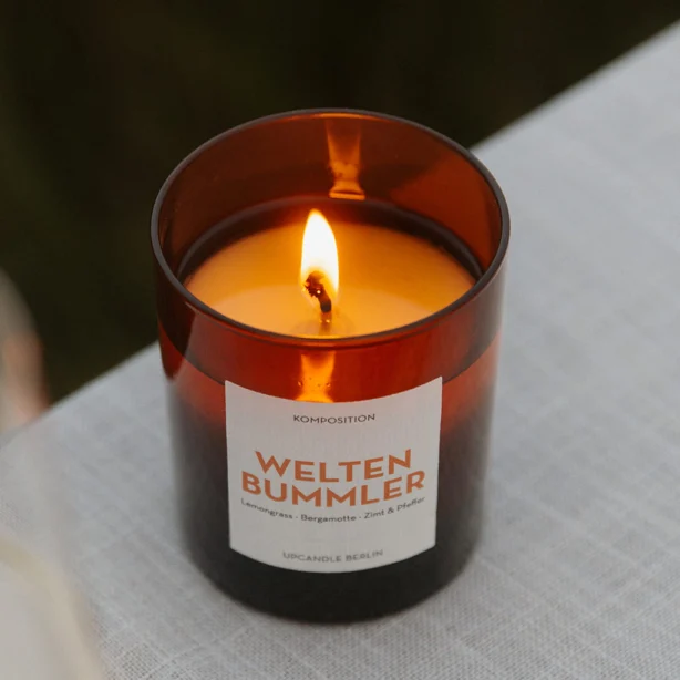 Aromakerze Weltenbummler – Natürliche Duftkerze