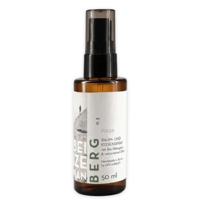 Natürliches Upcandle Raum- und Kissenspray Berg (50ml) in der Frontalansicht.